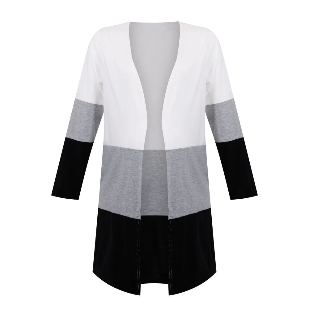 Autumn Winter Casual Striped Knitted Maternity Long Casual Coat Oversize Loose Straight Clothes for Pregnant Women Pregnancy