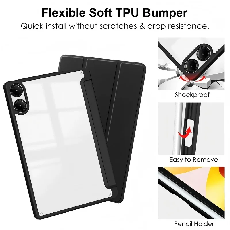 Magnetic Folding Stand Cover with Pencil Holder for Tablet - 12.1 inch Accessories