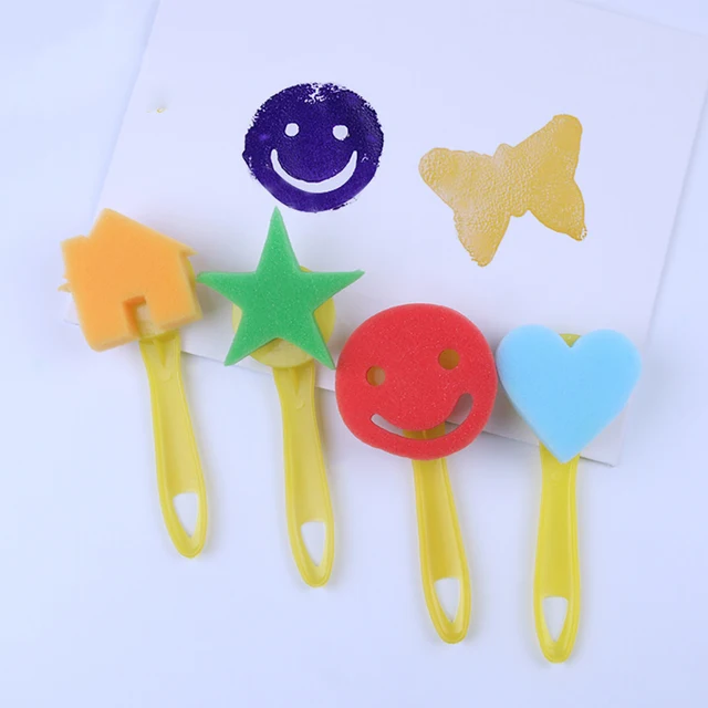 4pcs High Quality EVA Sponge Stamp Set Creative Painting Paint Roller Brush Kids Toys Graffiti DIY Art Tools for Beginners 3