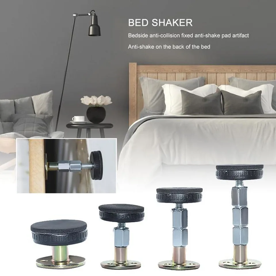 Verstelbaar bedframe Anti-Shake Tool (opgewaardeerd) voor hoogslaperden Hoofdeindestoppers Bescherm de muur tegen stoten Eenvoudig te installeren  13
