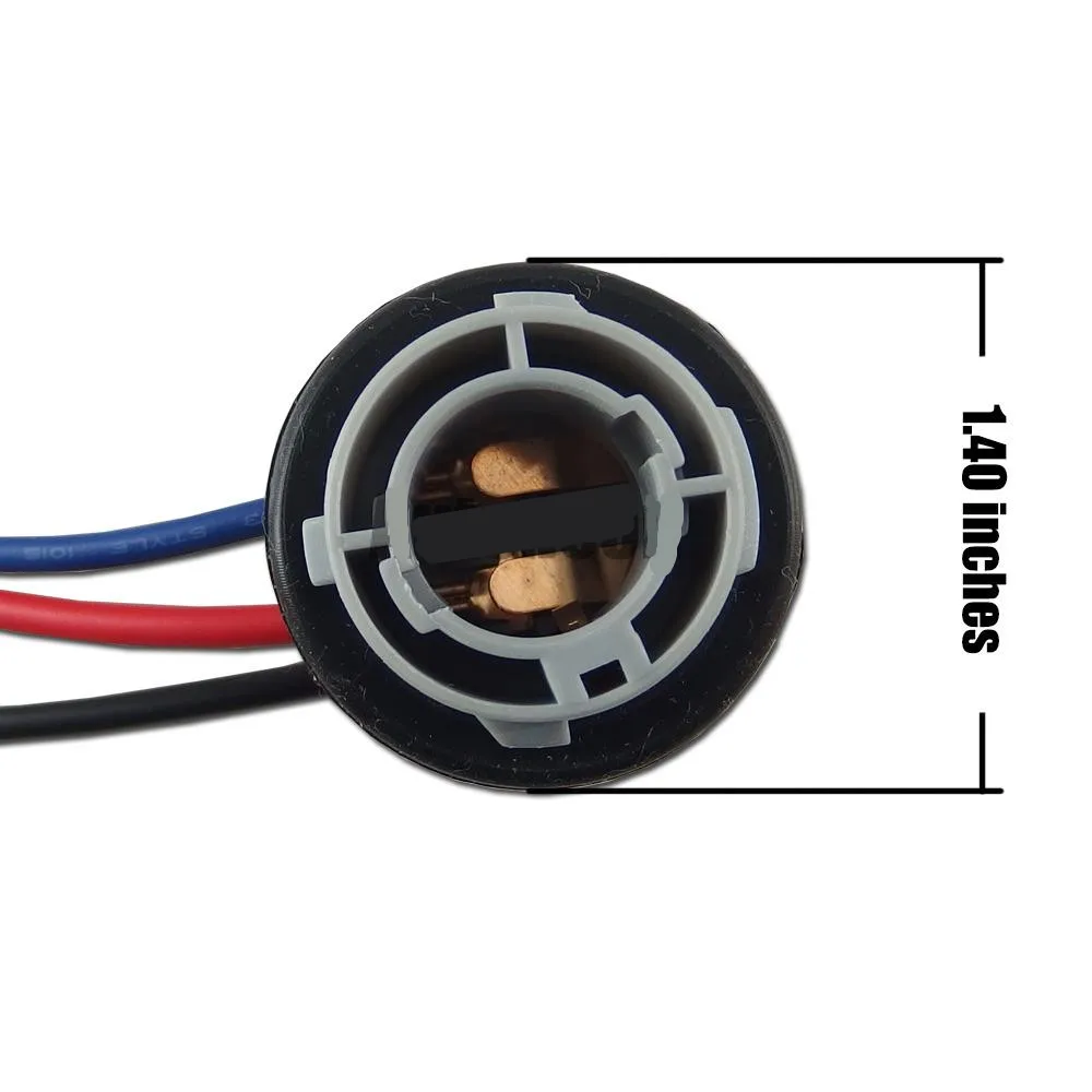 2pc car BAY15D 1157 LED brake light bulb socket BA15S 1156 adapter harness plug connector 1156 1157 Wiring Socket