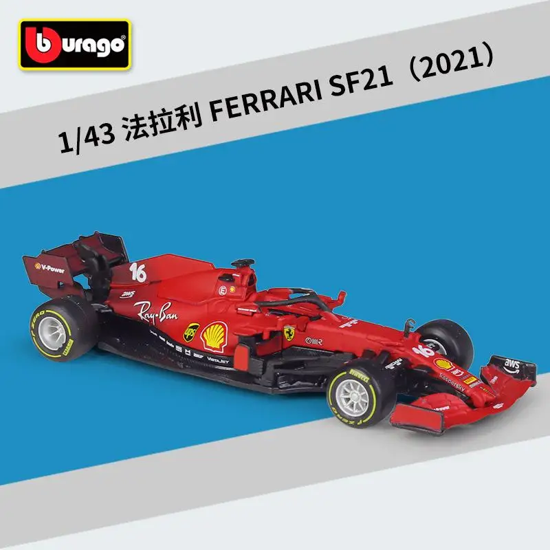 Bburago 1:43 F1 Racing 2021 Season Ferrari Team Sf21 #16 #55 Simulation Alloy Finished Car Model Toys