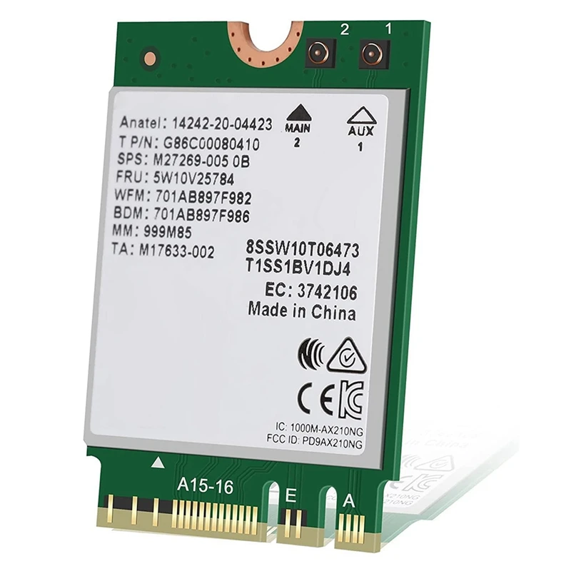 AX210 카드 802.11AX 블루투스 5.2 무선 밴드 와이파이/블루투스 콤보 어댑터, 노트북 네트워크 카드 Win10 11