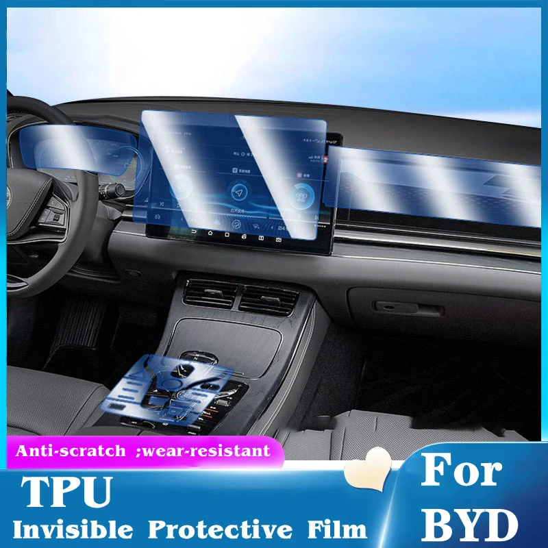 

Car Door Center Console Media Dashboard Navigation TPU Anti-scratch Protector Film For BYD Han 2020-2022 Car Accessories