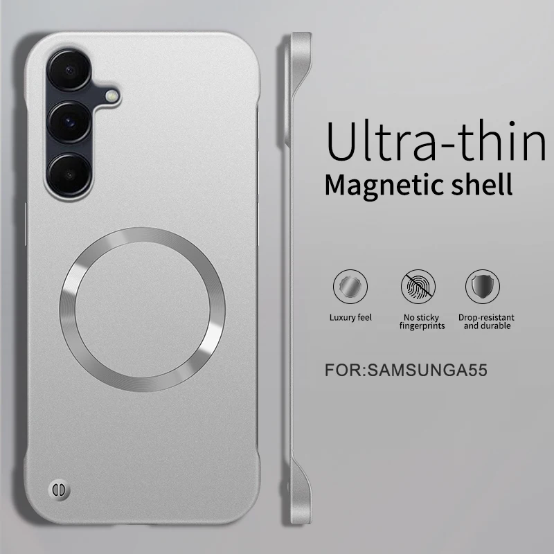 Ultra Thin Matte Metallic Paint Magnetic Case with Wireless Charging