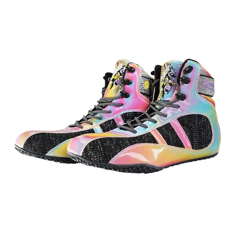 Professional Wrestling Training Shoes for Unisex High Top Men Boxing Boots Breathable Wrestling Boots Boy Lacing Sanda Shoes Men