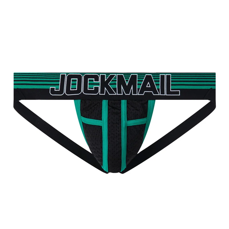 JOCKMAIL Sexy Mesh Men's Underwear Low Waist Plus Size Boxer Briefs nylon contrasting male underpants gay jockstraps boy thongs funny boxers for men