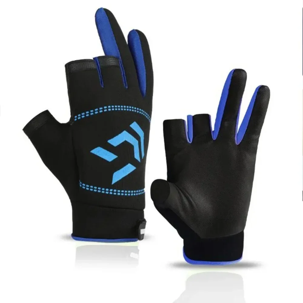Three-Finger Fishing Gloves 1 Pair Men's Summer Sunscreen Stab-Proof Waterproof Lure Special Exposed Non-Slip Fishing Equipment