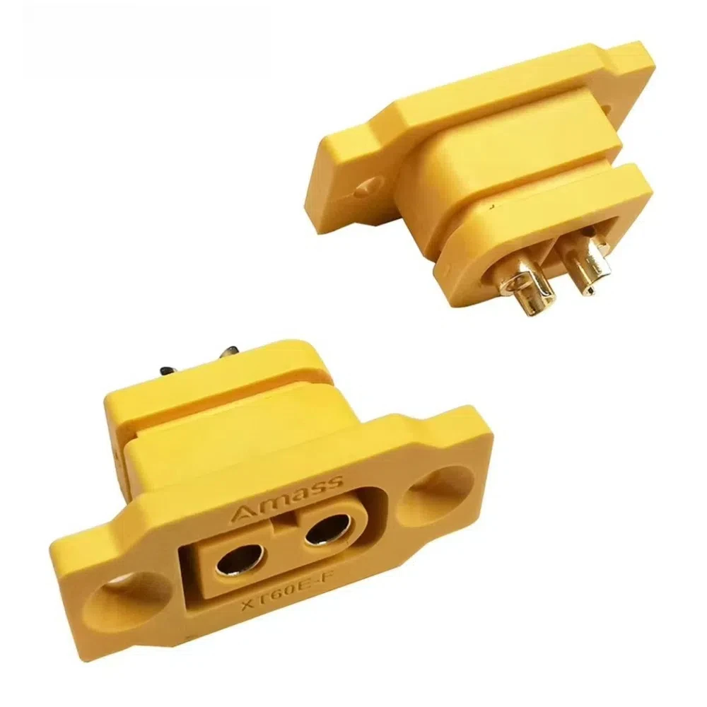 New AMASS XT60E Connector Yellow Black Mountable XT60E Female Plug FPV Racing Fixed Board Plastic XT60E-F Cover RC Accessories