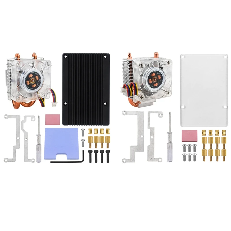FUFU ICE Tower Fan V2 Thinner RGB Fan Low-Profile CPU Cooler U-Shaped Copper Tube Fins For Raspberry Pi 5 Pi5