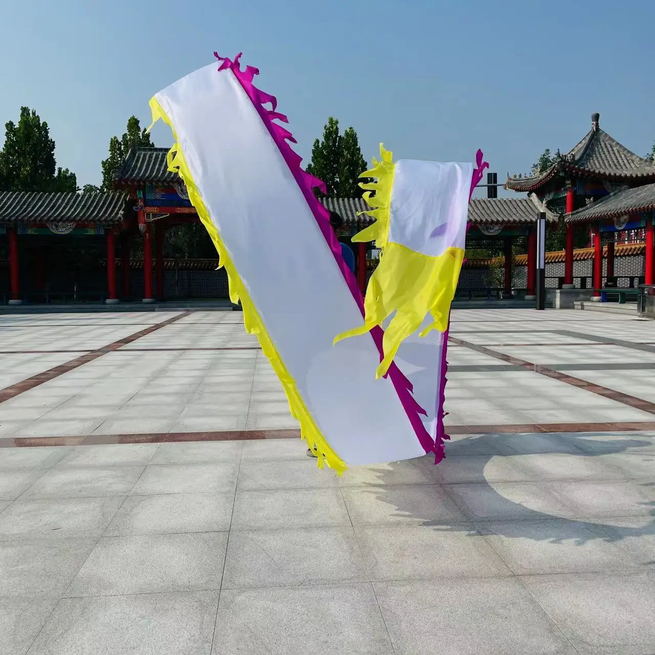 6/8/10 Meters Washable Dragon Dance Ribbon Pure Color Fitness Dragon Tail Accessories 75cm (Not Include Head))