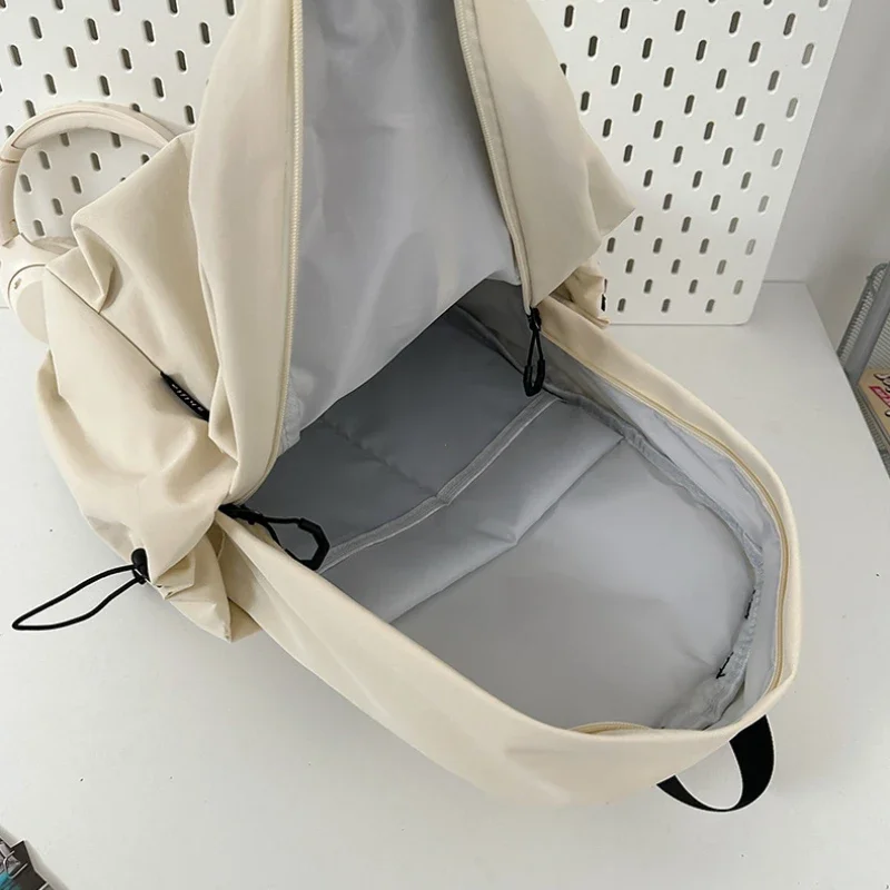 15.6 Inch Nylon Waterproof College Backpack Large Capacity Travel Unisex Laptop Backpacks Simple Design School Bag for Teenagers