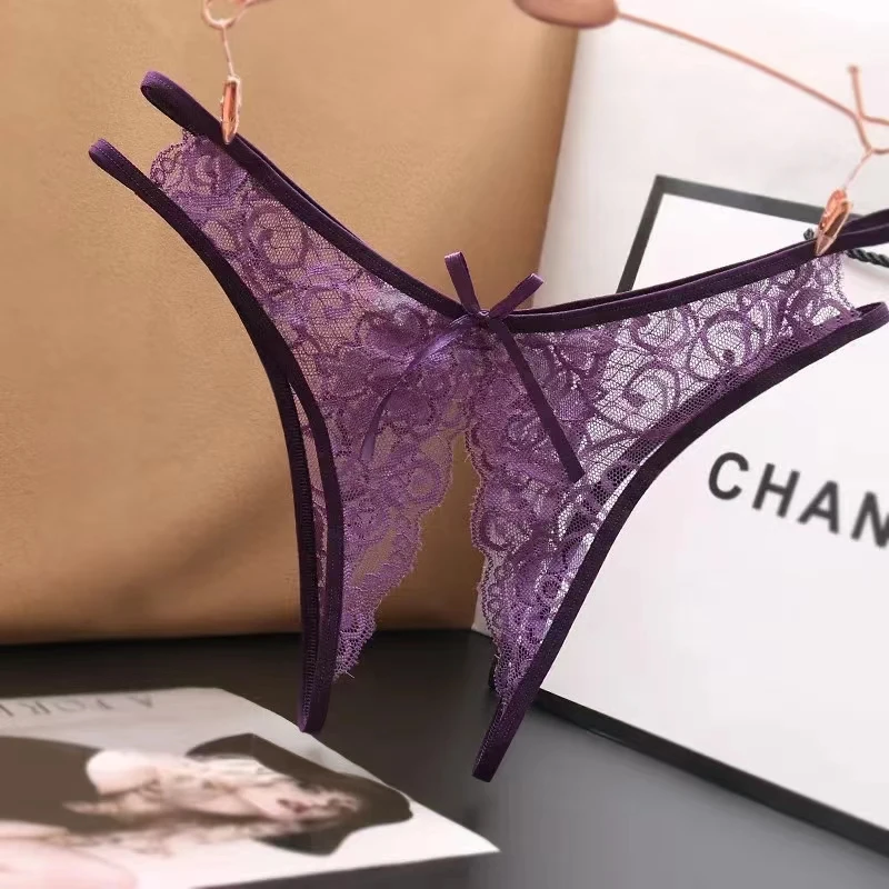 Women's Panties Open Crotch Thongs Sexy Hollow Briefs Underwear Erotic G Strings T-Backs Sweet Crotchless Seamless Panty women lingerie