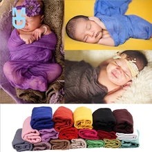 

New born Photography Props Blanket Baby Photo Wrap Swaddling Cotton Stretchable Wraps Photo Shoot Backdrop