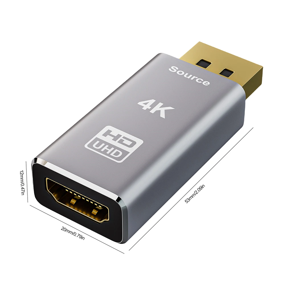 HDMI 호환 어댑터 수-암 DP 디스플레이 포트-HDMI 호환 어댑터, 모니터 PC 노트북용, 4K DP, 30Gbps