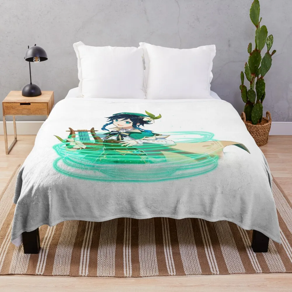 

Ударопрочное одеяло Venti Genshin, одеяла для кровати, веселая фотография