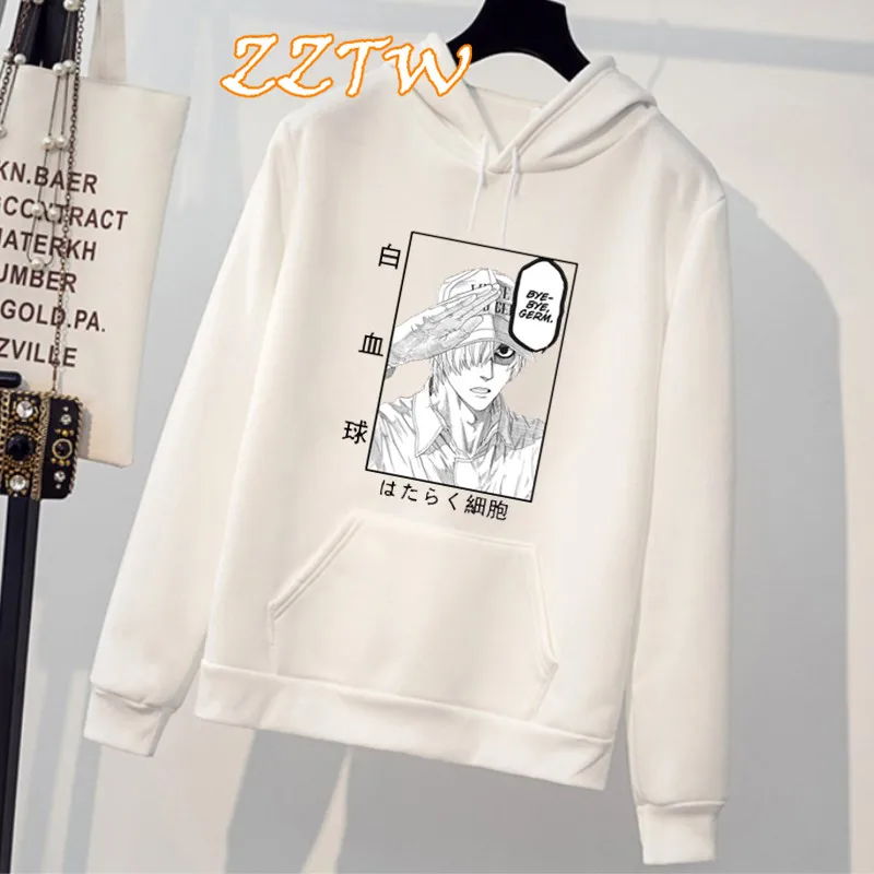 

Anime Hoodies Cells At Work White Blood Cell Hoodie Pullover Women Fashion Casual Oversized Sweatshirt sudaderas para mujer
