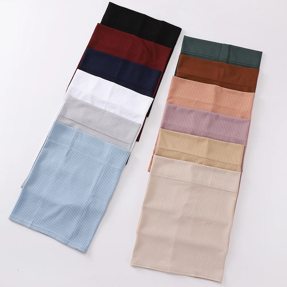 Soft Inner Hijab Cap Muslim Stretch Turban Cap Islamic Underscarf Bonnet Hat Female Headband Tube Turbante