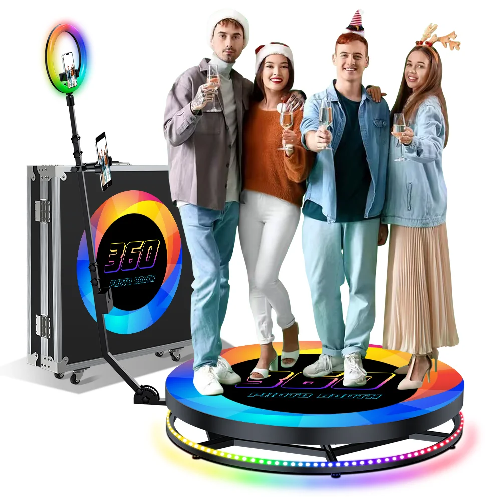 캐빈도 360 사진 부스 기계, 자동 회전, 웨딩 파티 이벤트용 360 카메라 부스 회전 플랫폼, 115cm, 100cm, 80cm