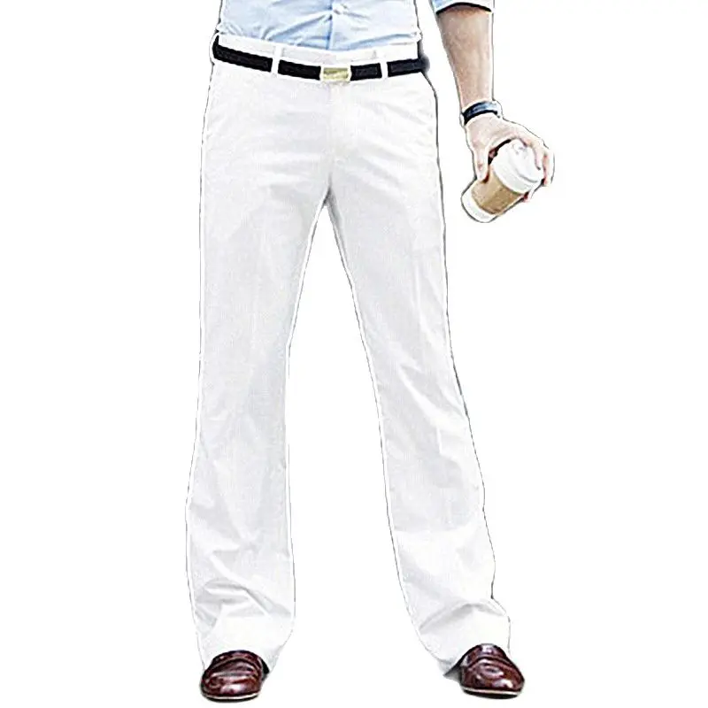 New Fashion Spring Flare Pants Men's Casual Suit Trousers Business Office Leisure Streetwear Clothing