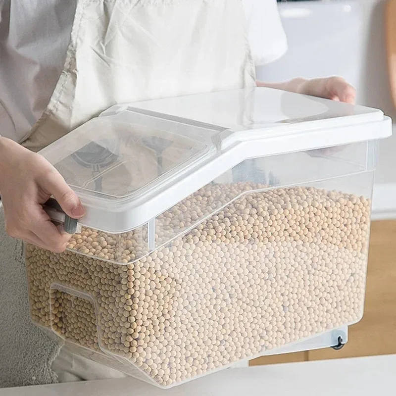 7.5/10Kg Rice Storage Box Large Capacity Flour Cereal Bucket Insect Proof Moisture-proof Rice Storage Tank Kitchen Storages Box 3