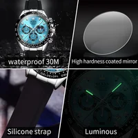 OLEVS-Montre-bracelet à quartz étanche pour homme, chronographe Shoous, bracelet en silicone, multifonctionnel, marque originale, mode 5