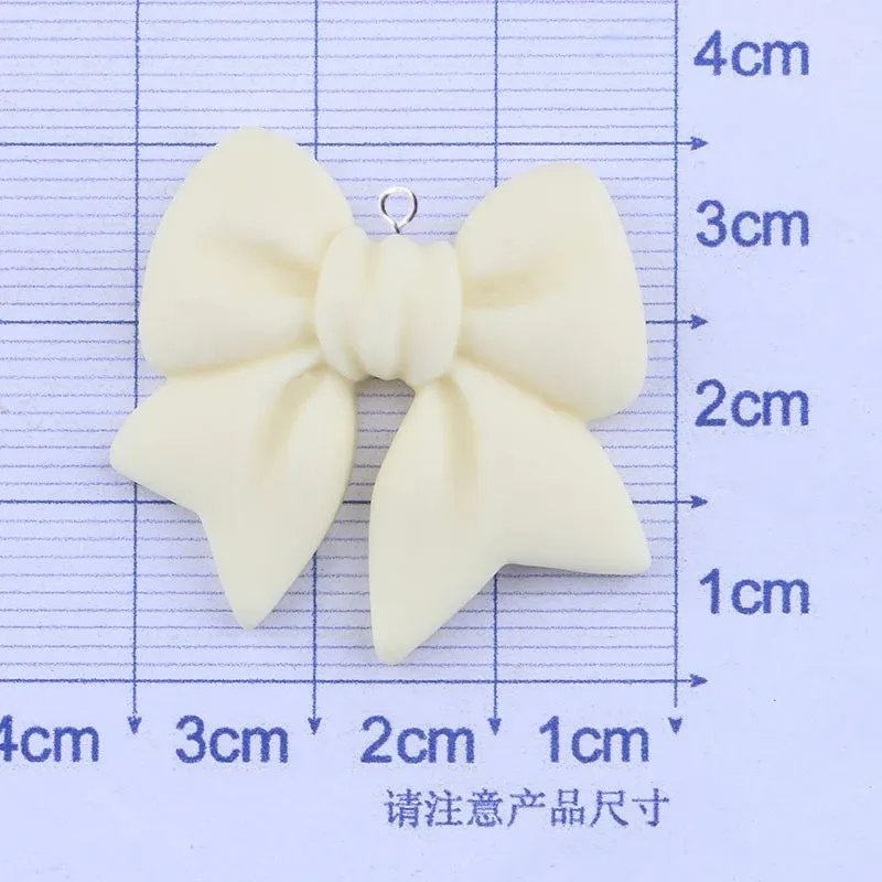 10pcs Kawaii 다채로운 캔디 컬러 Bowknot 수지 참 보석 만들기 DIY 수제 펜던트 키 체인 귀걸이 액세서리