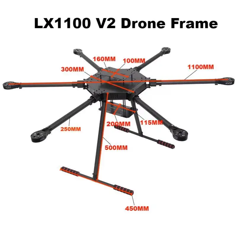 ตัวเลือกสินค้า โครงสร้างโดรน FPV คาร์บอน 1100 มม. พร้อม ESC และชุดควบคุม