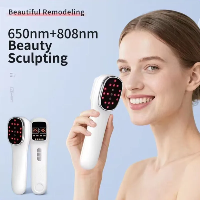 NEW Red Light Beauty Device Handhold 650nm&808nm Infrared Lamp with Remote Control 15/30/45/60Mins Timer Infrared Light Home Use