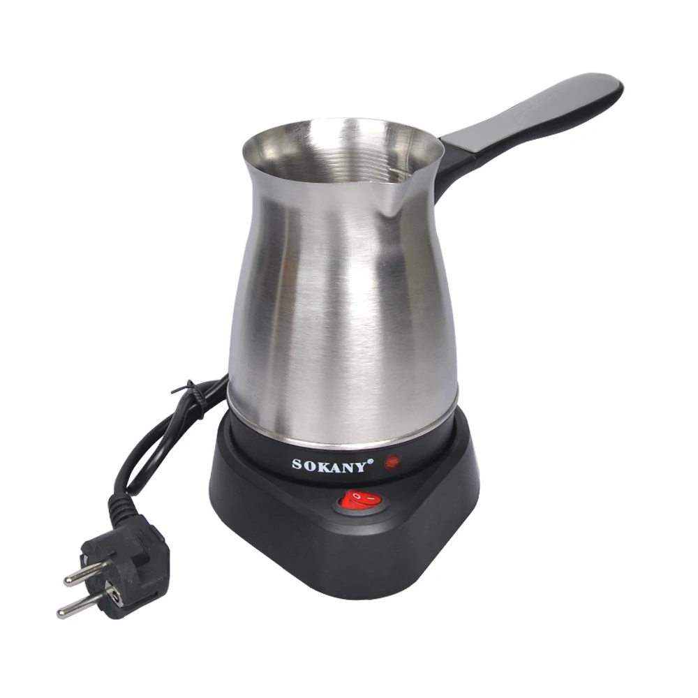 Electric Turkish Coffee Maker Stainless Steel Hot Milk Coffee Cold Touch Handle Wireless Base for Home & Travel