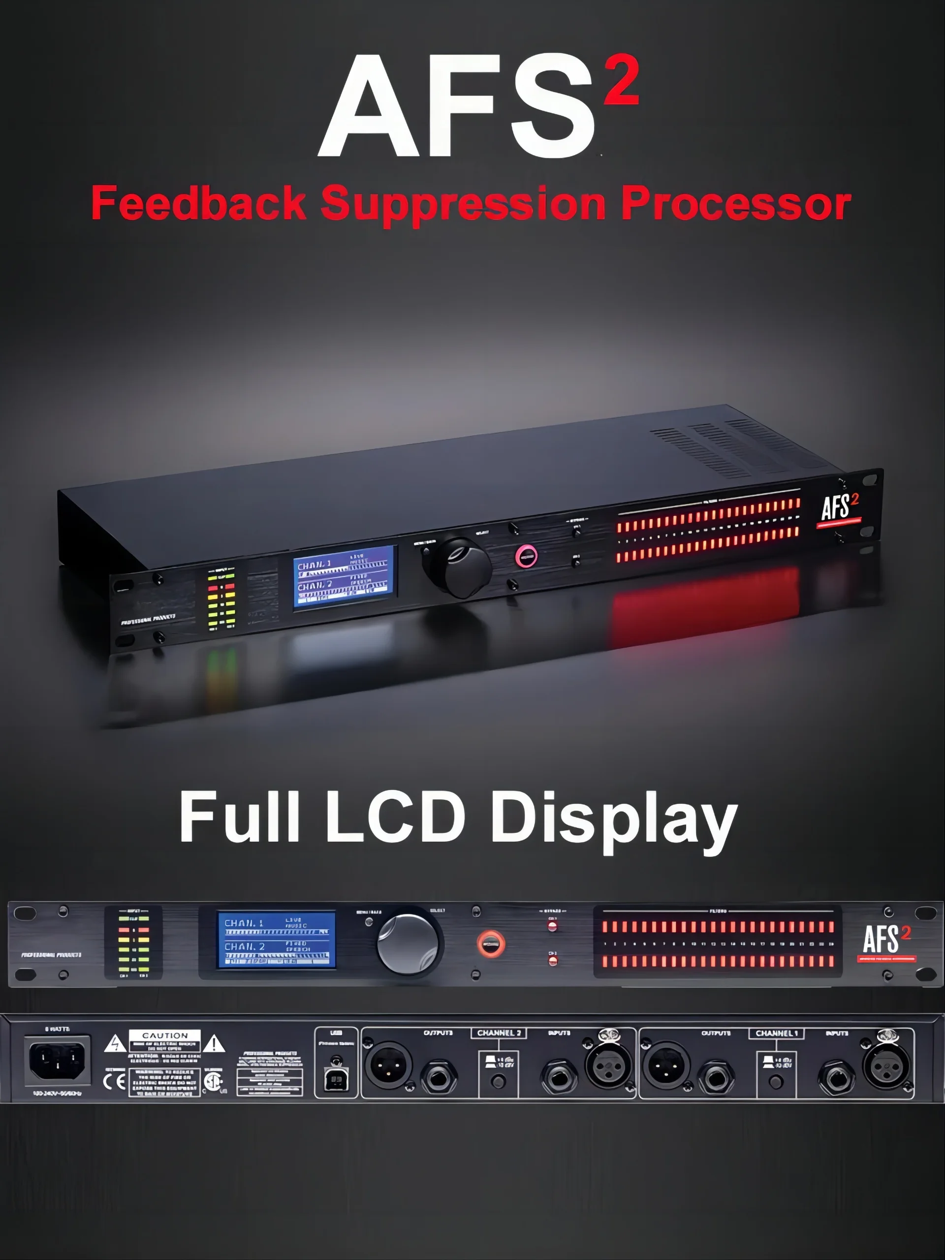 AFS2 Advanced Feedback Suppression Dual Channel Audio Processor Suppressor Sound System