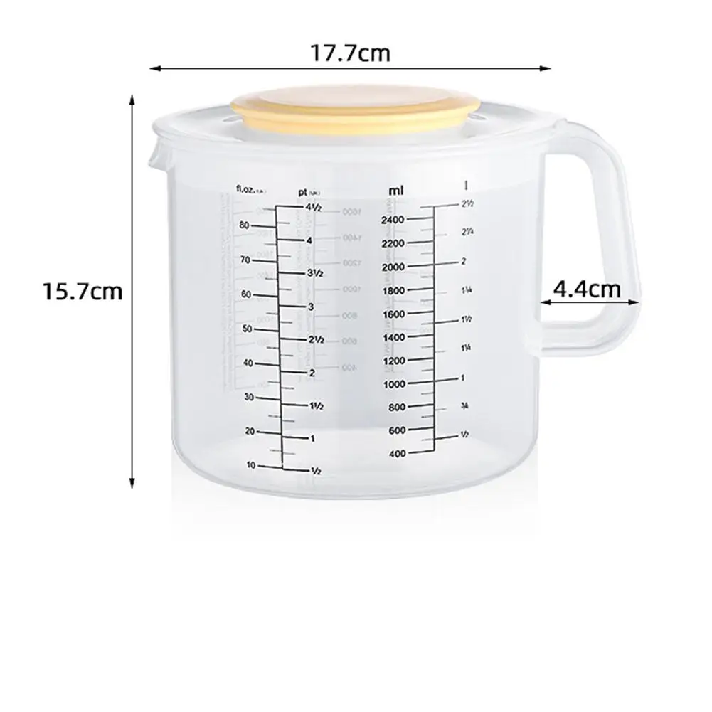 Large Capacity Baking Measuring Cup 2.5L Scale Kitchen Tool Mixing Bowl  with Lid Transparent Plastic Mixing Cup for Home Tools - AliExpress