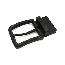 Men's Rotatable Metal Pin Belt Buckle for DIY Leather Craft and Jeans Accessories (Black)