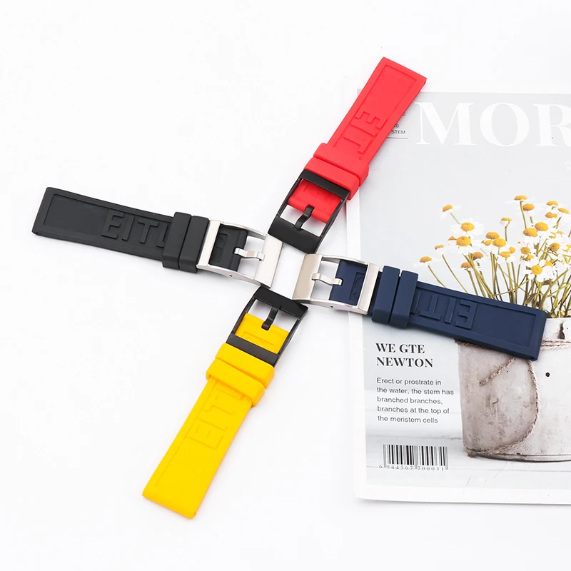 Watch accessories silicone rubber watch band 22mm24mm For navitimer/avenger/Breitlin outdoor sports waterproof watch strap