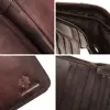 Genuine Leather Mens Wallet RFID Blocking Card Holder ID Money Bag Slim Male Trifold Multi Function Clutch Coin Purse Luxury 4