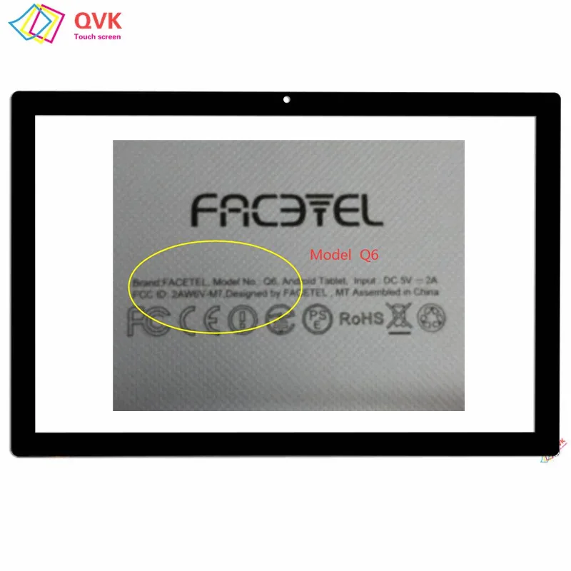 Tela de Toque Capacitiva Preta para Tablet 10.1 Polegada Tft Display Lcd Sensor Digitalizador Painel de Vidro Externo q6 Tab Pad