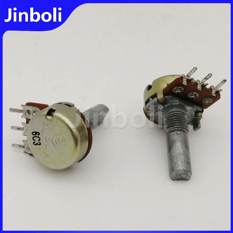 1PCS 16 Type Single Potentiometer F10K 20MM Half Shaft 40 Point Step Audio Amplifier Volume