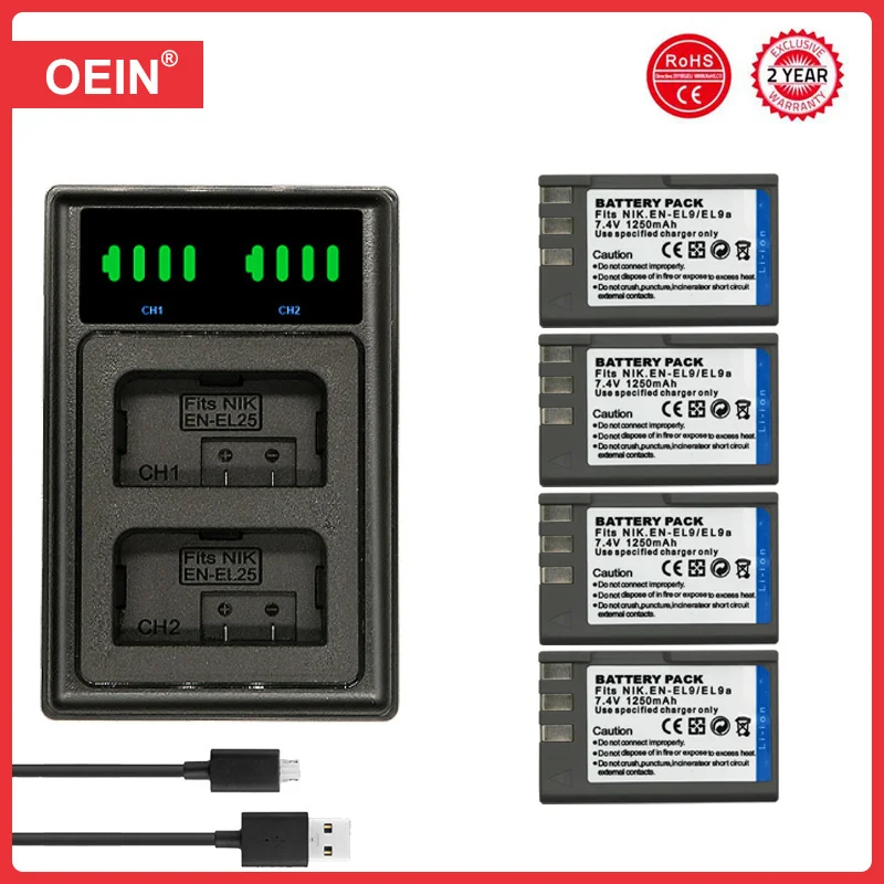 En-El9 En El9 En-El9A En El9A Batteria Per Fotocamera Per Nikon En-El9A D40 D60 D40X D5000 D300 L15 Batterie 1250Mah En-El9