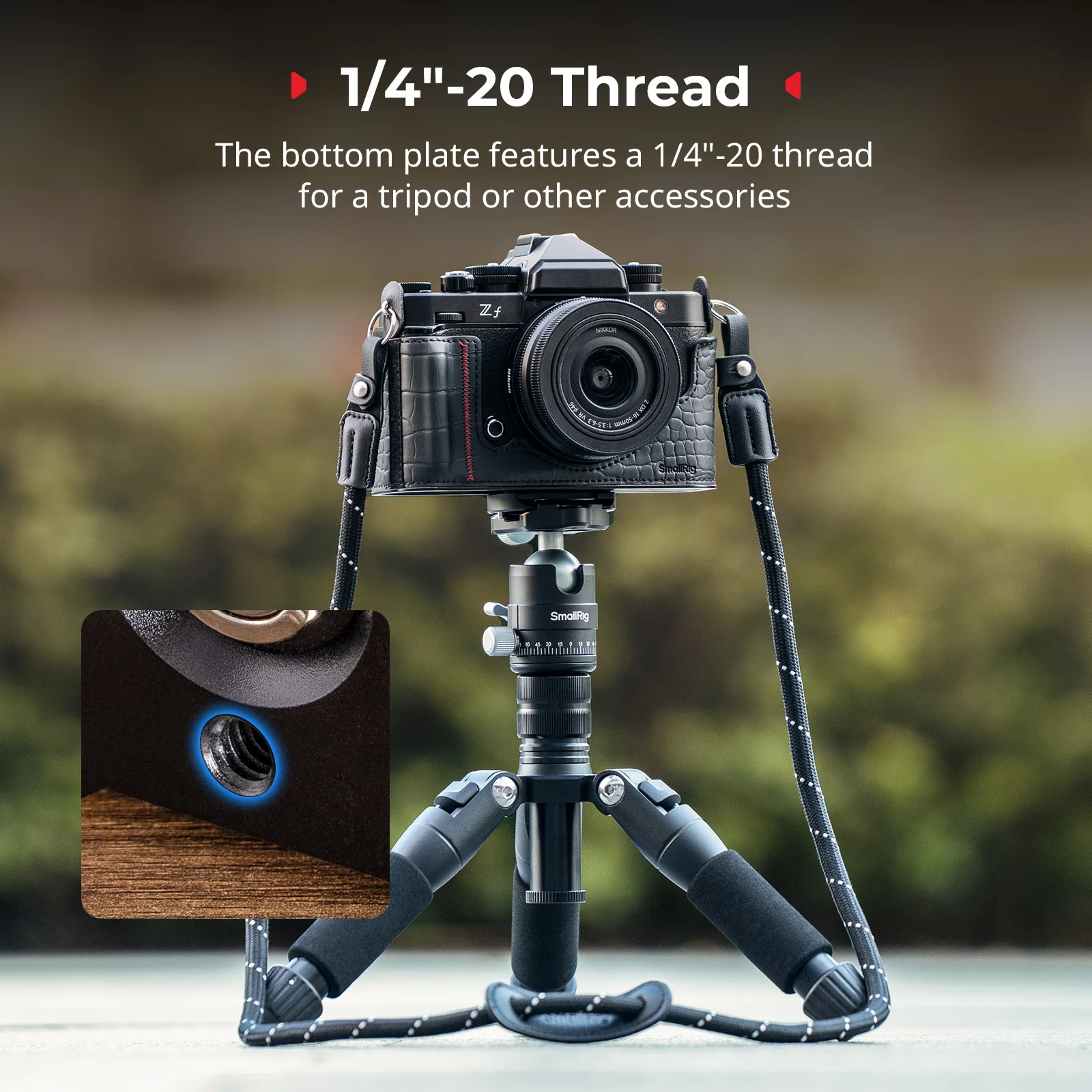 Z f Leather Case Kit for Nikon Z f with Shoulder Strap, Built-in Front Handle An