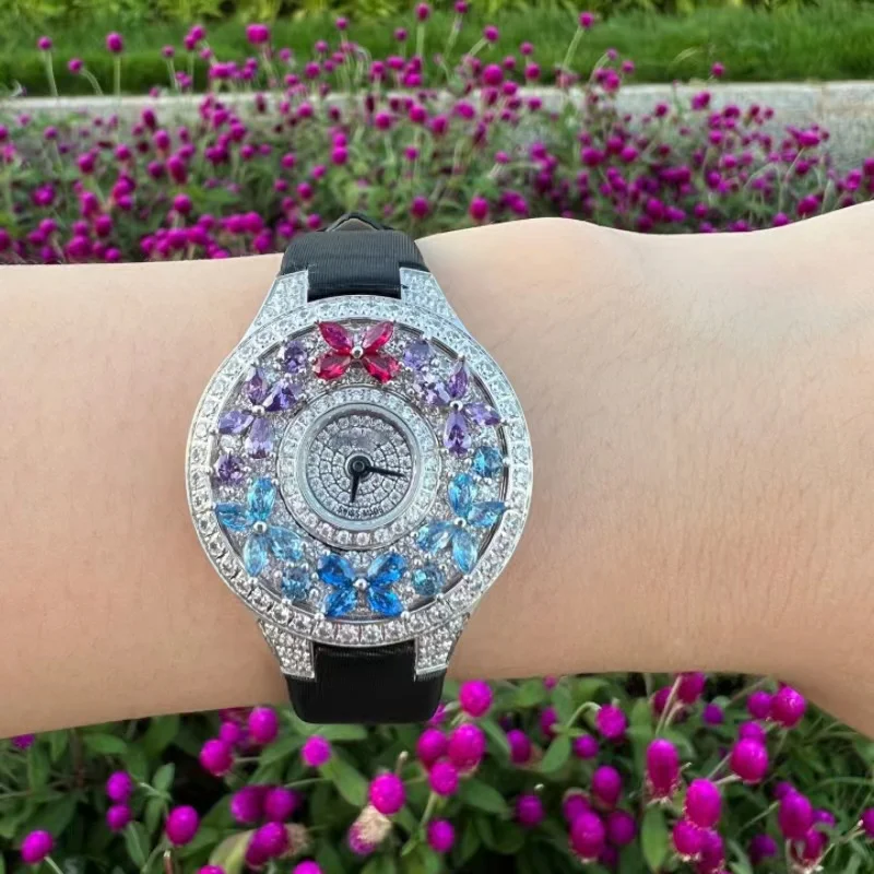 Luxury Colorful Women's Watch Quality Jewel Wristwatch Bracelet Elegant Timepiece for Ladies Luxury Brands Quartz Watches clock 2