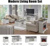 43" Electric Fireplace with Mantel, Electric Fireplace Heater,TV Stand w/Freestanding Electric Fireplace, Stacked Stone Surround 6