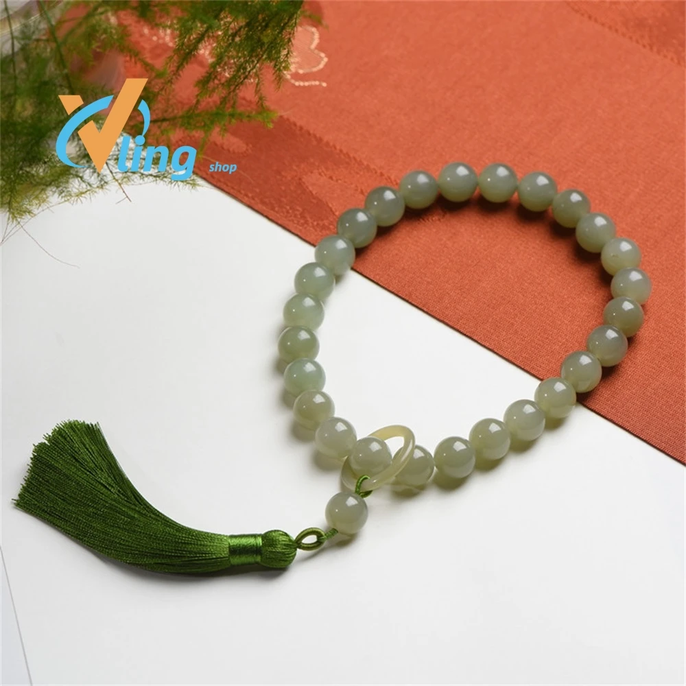 Natural Hetian Jade HandStringFashionTemperament Holiday Gifts Nick Young PeoplePersonalizedBracelet 2022 BestSelling Products
