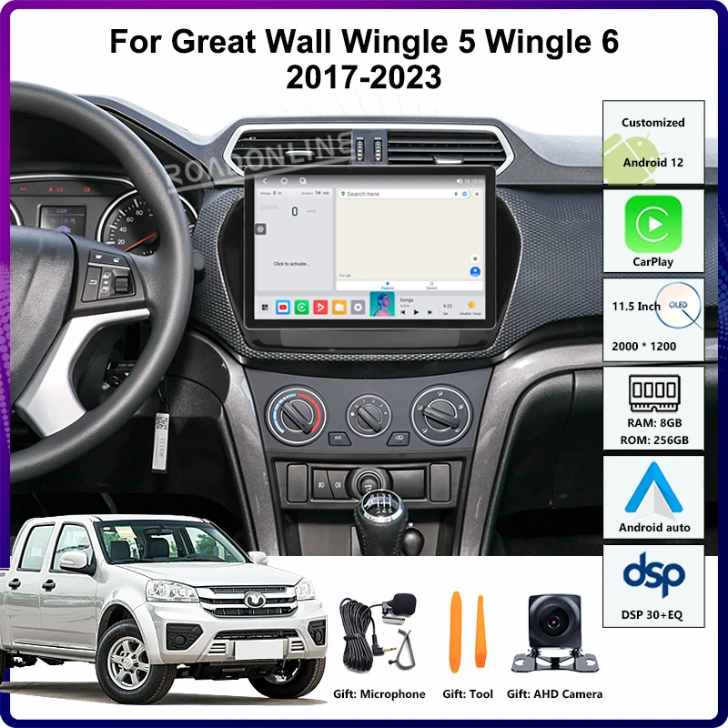 

11.5" Android 12 For Great Wall Wingle 5 Wingle 6 2017-2023 8-Core 2000*1200 Car Stereo Radio Receiver Multimedia Player CarPlay