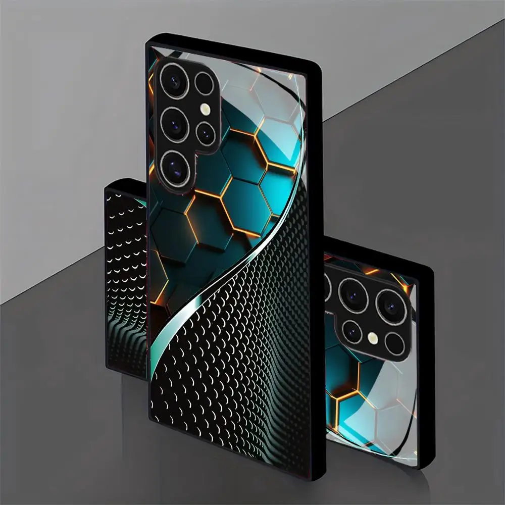 Honeycomb Wood Pattern Glass Phone Case Image 5
