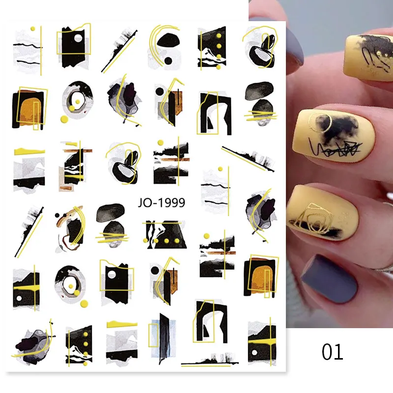 Colorful Bronzing Striped Nail Art Decals 3D Nail Stickers image 21