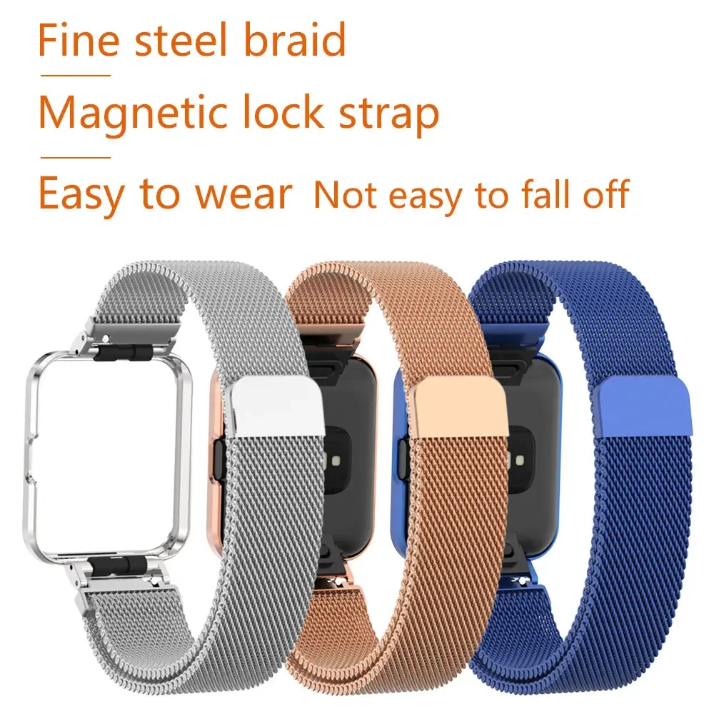 Milanese Strap with Metal Frame Protector Case
