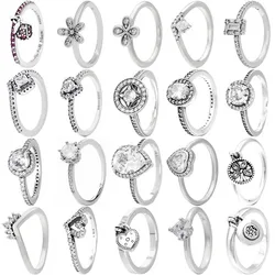 925 Sterling Silver Ring Signature Lock Allure Lucky In Love Clover Tree Of Love Ring For Europe Gift DIY Jewelry