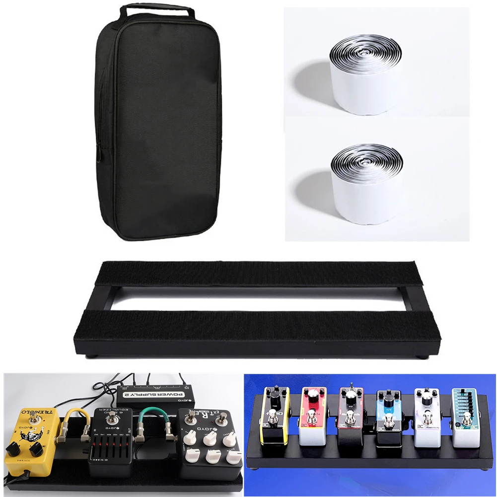 

Portable Small Alloy Guitar Effect Pedal Board 14.5×5.7 Inch With Carrying Bag Aluminum Alloy BD-1 Large Space For Pedals