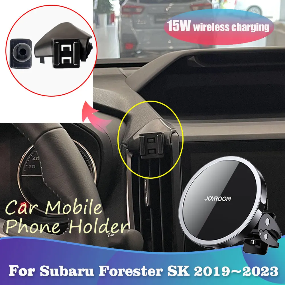 LUNQIN Supporto Telefono Magnetico Per Subaru Forester SUV 2019-2020 - Staffa Per Cruscotto Con Rotazione 360°, Adatto A Cellulari Grandi