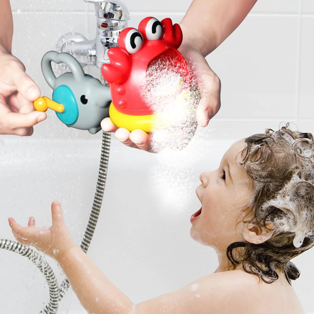 Blowing Bubble Baby Bath Toys Outdoor Foam Maker Cute Cartoon Shark And Crab Bathroom Swimming Pool Toys Bathtub Soap Machine 6